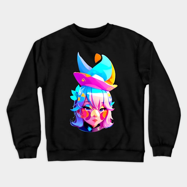 woman pop ilustrator design Crewneck Sweatshirt by Ardins